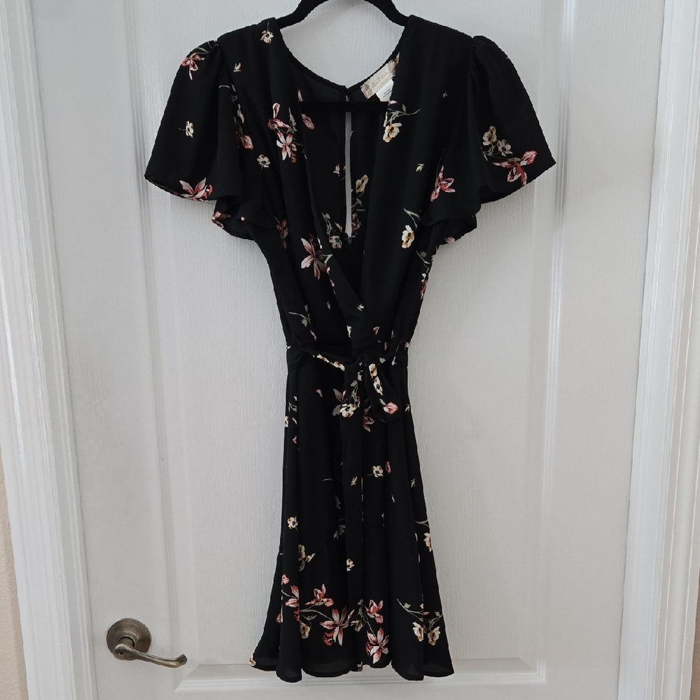 Altar'd State Black Floral Mini Dress